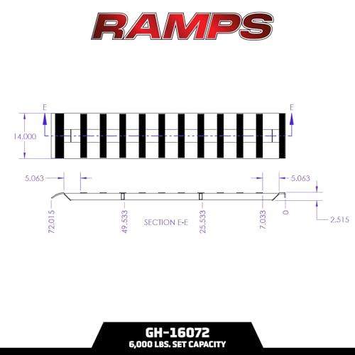 GEN-Y Hitch Heavy Duty Aluminum Loading Ramps - Set of 2, 6 Foot Long x 14 Inches Wide, 6000 lbs Capacity, Hybrid Hook and Plate Ends, Serrated Cross Rungs for Maximum Traction - size: 6'