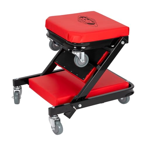 AFF 2-Way Mechanic Creeper & Shop Stool - Heavy Duty Garage Stool with Wheels Converts to Creeper - for Garage & Shop Use - style: 2-Way Creeper Seat