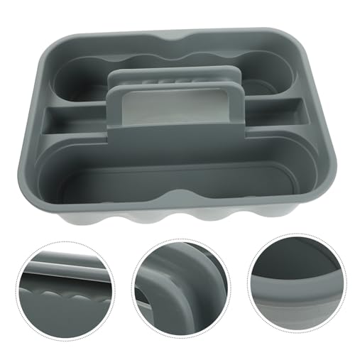 SOLUSTRE Portable Cleaning Supplies Storage Basket Handheld Organizer for Auto Detailing Durable Plastic Tote with Comfortable Handle for Home Car and Office Use