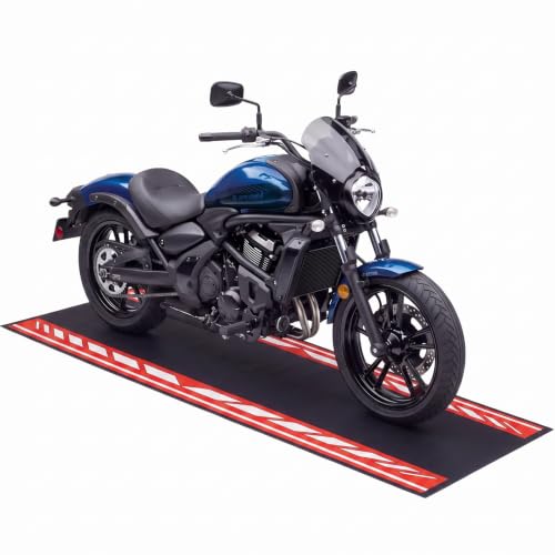 Drydiet Motorcycle Mat Garage Floor Rug Washable Parking Mats for Garage Floors Non Slip Oil Absorbent Pad Rubber Backing Layer Protects Floor(Red,Black,98 x 31 Inch) - color: Red,Black, size: 98 X 31 Inch