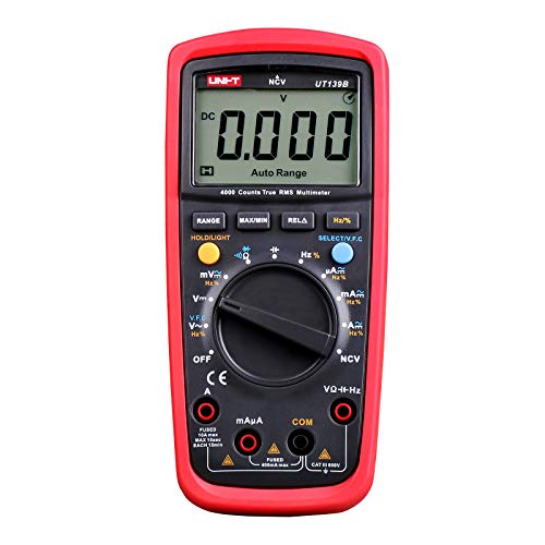UNI-T Multimeter Kit UT139B, Volt Ohm Meter Capacitor Tester Frequency Meter True RMS Auto/Manual Ranging 4000 Counts - size: UT139B