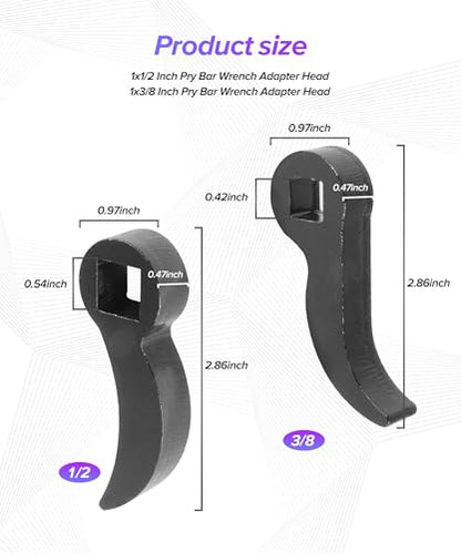 2PCS Axle Removal Tool,Car Accessories Pry Bar Wrench Adaptor Head,Half Shaft Removal Tool Openend Wrench,Automotive Tools,Used to Combined with 1/2" & 3/8" Ratchet Wrenches,Breaker Bars,etc.