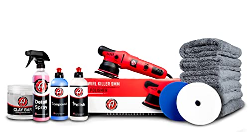 Adam's Polishes Medium Grade Clay Bar & Polish Bundle - Includes 9mm Car Polisher, Detail Spray, Clay Bar, Polish, Compound, Polishing Pads & Microfiber Detailing Towels