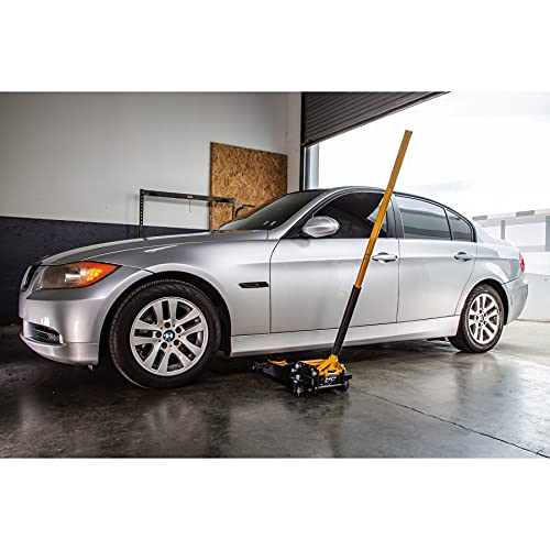 CAT 3-1/2 Ton Low Profile Service Jack – Dual Pump Quick Lift, 3.75" to 21" Lift Range, Oversized Saddle, Heavy-Duty Frame, Smooth-Roll Front Rollers – 240332 - size: Low Profile