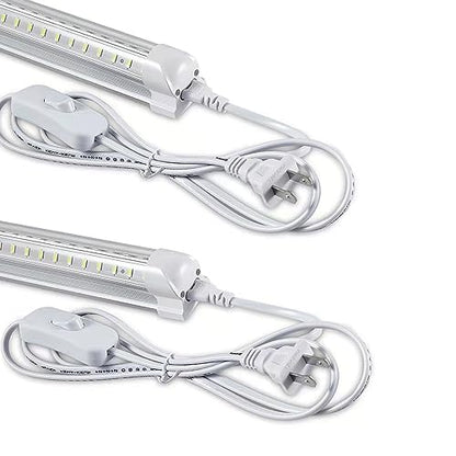 Skymoatled 4FT LED Shop Light, 50W 7500LM 6000K/White Super Bright, T8 Integrated Tube Light Fixture, Plug and Play, Linkable for Room, Garage, Workbench, Under Cabinet (2 Pack) - size: 4FT-2Pack-6000K
