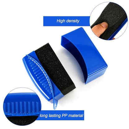 NQEUEPN 2pcs Tire Shine Sponge Pad, Reusable Tire Shine Applicator with Ergonomic Rectangular Box Auto Detailing Wheel Cleaner Car Tire Brush for Car Cleaning Supplies (Blue)