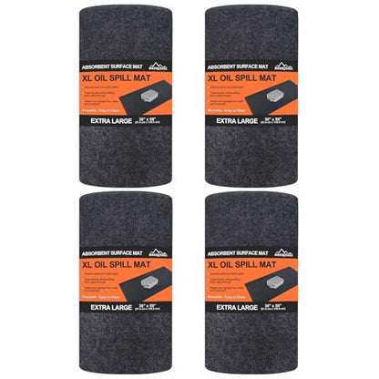 XL Oil Spill Mat (36" x 59")(4-Pack), Premium Absorbent Oil Pad, Reusable, Washable,Waterproof Backing Contains Liquids, No Soak Through,Protects Garage Floor Surface - size: 36" x 59" (4 Pack)
