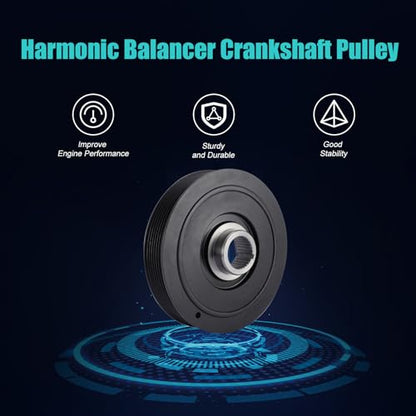 AULINK 594-298 13810PNA003 Harmonic Balancer Crankshaft Pulley 2.0L 2.4L L4 | For Acura RSX 2002-2006,TSX 2004-2008,For Honda Accord 2003-2005,Civic 2002-2011,CR-V 2002-2006,Element 2003-2006