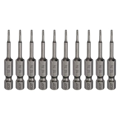 HARFINGTON 10pcs T6 Torx Head Screwdriver Bit 1/4" Hex Shank 2" (50mm) Long Magnetic No Hole Tip Tamper Proof 6 Point Star Screw Driver Drill Bits S2 Steel Industrial Power Screwdrivers - size: T6 x 2"