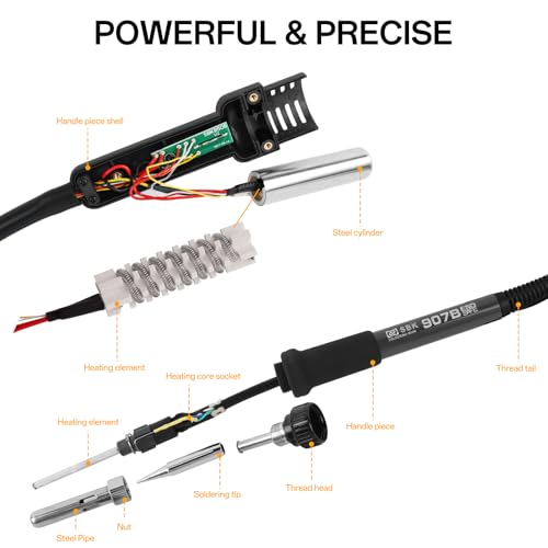 BK701D 700W Soldering Station, 2 In 1 Hot Air Rework & Soldering Iron Station, SMD ESD Safe Solder Station,Electronic Soldering Kit For Mobile Phone Laptop Repair or Circuit Board Soldering - color: Black