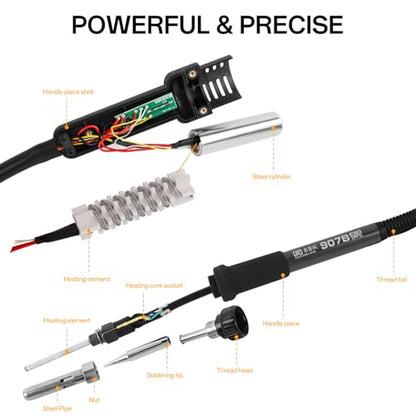BK701D 700W Soldering Station, 2 In 1 Hot Air Rework & Soldering Iron Station, SMD ESD Safe Solder Station,Electronic Soldering Kit For Mobile Phone Laptop Repair or Circuit Board Soldering - color: Black