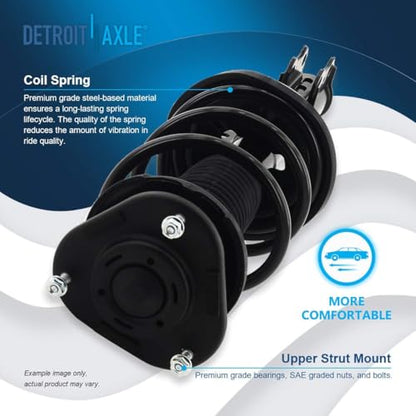 Detroit Axle - Front Steering Knuckles w/Wheel Hubs + Coil Spring Quick Struts Assembly Replacement for 2003-2008 Toyota Corolla - 4pc Set - size: 4QU47740/ Big strut kit