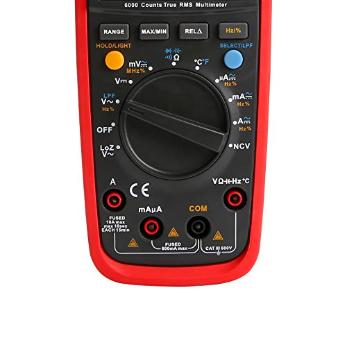 UNI-T True RMS Digital Multimeter UT139S, Auto/Manual Range 6000 Counts NCV LPF/LoZ (ACV) Analog Bar Bandwidth Measures AC DC Voltage AC DC Current Resistance Capacitance Frequency Temperature Duty Cy - size: UT139S