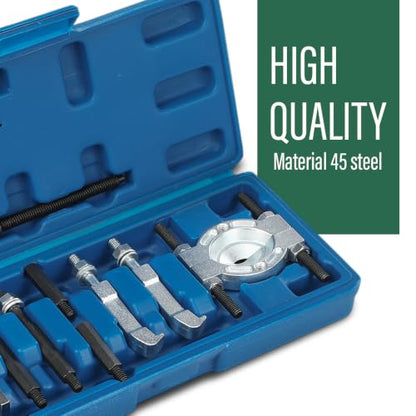 GRAND ORANGE Mini 9PCS Bearing Puller Separator Set 30-50mm | 45 Steel Gear Pulley Removal Tool Kit Fit Removing Bearings Gears Wheels from Shaft