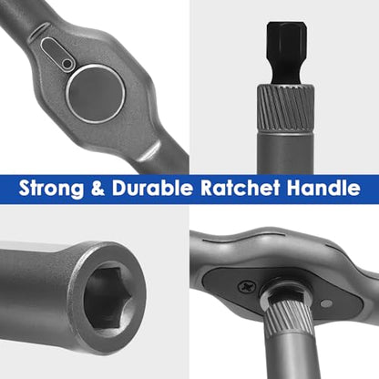 24 in 1 Magnetic Ratchet Screwdriver Set, Precision Repair Tool Kit with Detachable Handle & Multi Bits, Portable DIY Hand Tool Kit for Gifts, Computer, Bicycle, Furniture, Electronics