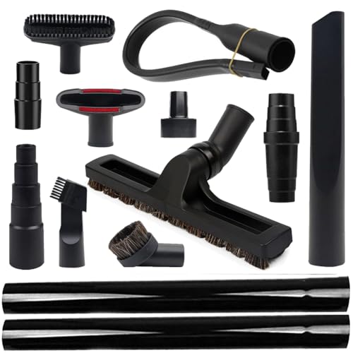 13 Pcs Household Vacuum Attachments for Shop Vac Accessories 1" & 1 1/4" & 1 3/8" &1 1/2" &1 7/8" &2 1/2"-Vacuum Hose Adapter Kit, 1 1/4" Vacuum Brush Flexible Crevice Tool, Vacuum Cleaner Straw Tubes - color: 13 Pcs-Vacuum Attachments