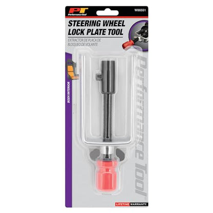Performance Tool W86551 Steel Steering Wheel Lock Plate Removal Tool with Adapters for Most Domestic and Import Vehicles with Locking Steering Wheels