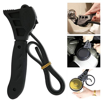 Strap Wrench Rubber Belt Adjustable Oil Filter Spanner for Automotive Kitchen Use Easily Remove Pool Bottles