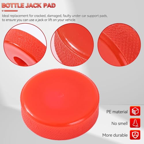 Polyethylene Bottle Jack Pad Adapter Hydraulic Lift Pinch Weld Car Damage Protection for Most 2 Ton Bottle Jacks 20MM 0.79 Inch Recess Hole. (Red, 20MM=0.79") - size: 20MM=0.79"