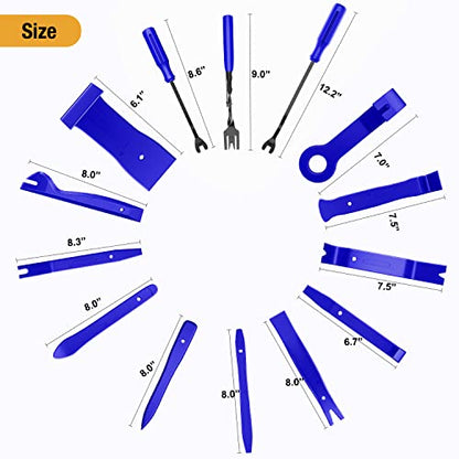 GOOACC 238Pcs Auto Trim Removal Tool and Push Pin Retainer Clip Set | Fastener Terminal Remover Tool Adhesive Cable Clips Panel Remover Kit Car Panel Radio Removal Auto Clip Pliers - color: 120Pcs Clips + 118 Remover Blue