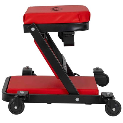 AFF 3-Way Mechanic Creeper & Shop Stool - Heavy Duty Low Profile Seat with Backrest Converts to Creeper & Garage Stool - for Garage & Shop Use - style: 3-Way Creeper Seat