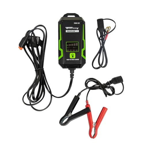 Forney Frontline 1 Smart Trickle Battery Charger and Maintainer | 1-Amp automatic trickle charger for 6V and 12V systems. Compatible with lead acid and lithium batteries.