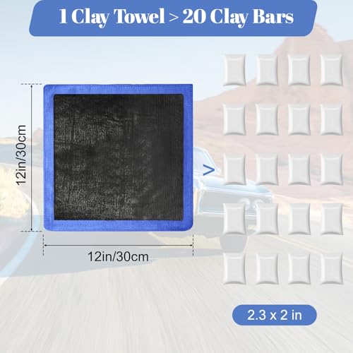 Clay Towel 2 Pack 12 x 12 Inch, Clay Bar Towel for Auto Detailing Microfiber Car Cloth Cleaner Automotive for Car Detailing - color: Blue