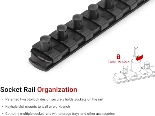 TEKTON Hex Bit Socket Set, 8-Piece | SHB91106 - color: Standard, size: 8-Piece (1/8-3/8 in.), style: Rail