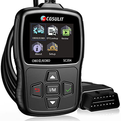 CGSULIT SC204 Enhanced OBD2 Scanner Diagnostic Tool, Check Engine Code Reader With Reset, Smog Check, Clear Code, Live Data & More, Car Code Readers & Scan Tools for All OBDII/EOBD Vehicles After 1996 - color: SC204 Code Reader-Black