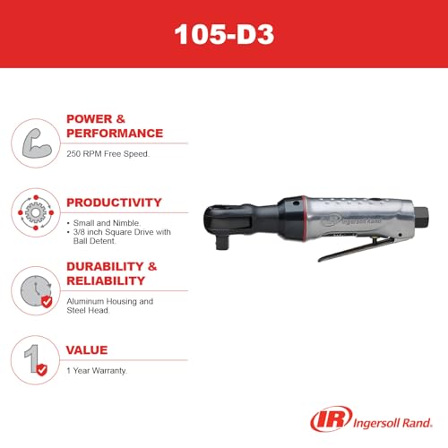 Ingersoll Rand 105-D3 3/8" Air Ratchet, 3/8" Drive - size: 3/8" Drive, style: Standard