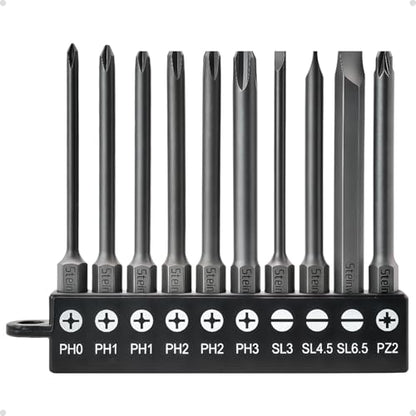 Impact Rated Screwdriver Bit Set, 3" Extended Long Magnetic Power Bits, Premium S2 Steel, Shock-Absorbing Design, 1/4" Hex Shank for Power Drill & Impact Driver (3 Inch PH+SL+PZ) - size: 3 Inch PH+SL+PZ