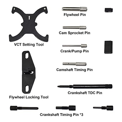 Engine Timing Tool Kit, Ford Fiesta Focus Volvo Mazda 1.25 1.4 1.6 1.8 2.0 2.3 2.5L Di/TDCi/TDDi ECOBOOST 1.6 Ti-VCT 1.5 1.6 VVT 2.3L 2.5L, Camshaft Flywheel Locking Tools, 303-1097 303-1550 303-1556 - size: 18PCS