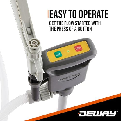 DEWAY Automatic Fuel Transfer Pump with Nozzle for Quick Flow Control & Stop, Powerful A Battery Powered with USB-C, 51 Inch Extra Long Hose Fits All Size Cans, Portable Pump Transfers - 3.8 Gal/Min - style: Hand-Trigger Nozzle