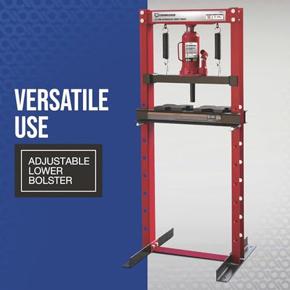 Strongway 12-Ton Hydraulic H-Frame Shop Press | Controlled pressing force, Automotive repair, Bearing service, Straightening/fabrication, Shop-ready construction - style: 12 ton