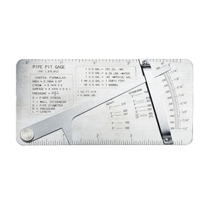 HFS(R) Pipe Pit Welding Gauge Gage Test Ulnar Welder Inspection 0 to 1/2" in 1/64" & .020 Increments - size: Pipe Pit