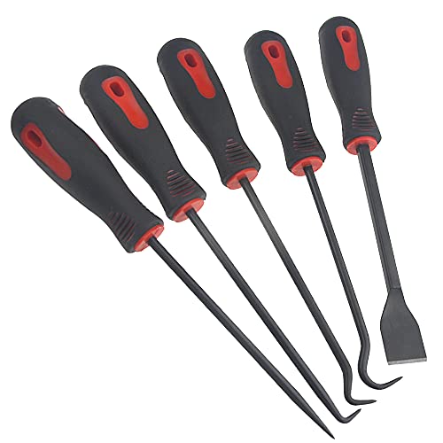 9 PCS Pick and Hook Set with Scraper for Automotive and Electronic Tool, Yellow or Red, Random Color