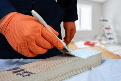 GLOVEWORKS Industrial Orange Disposable Gloves, Flock-Lined Nitrile Gloves, Raised Diamond Textured Grip, 8 mil - size: XX-Large, style: Box of 50