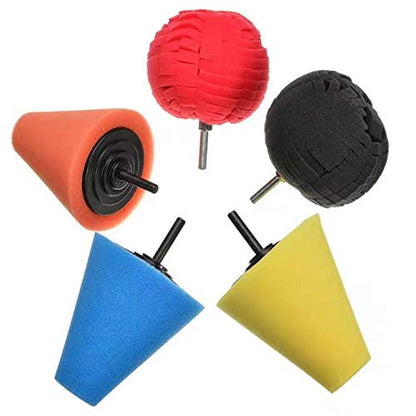 5Pcs Burnishing Foam Sponge Polishing Cone Ball Buffing Pad Car Wheel Hub Cleaner