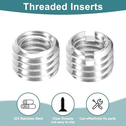 uxcell 10Pcs Threaded Inserts, M6-1x6 & M8-1.25x6 Stainless Steel 303 Screw Thread Sleeves Thread Repair Insert for Mechanical Equipment - size: M6-1x6 & M8-1.25x6mm