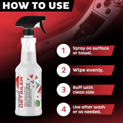 MAXL® Interior Car Cleaner Detailer Spray, NeverDust® Technology, 6 x 20 oz | Repels Dust, Wipes Oil, Residue with Matte Finish for Leather, Dash, Trim & Screens, Safe on All Surfaces - size: 20 Fl Oz (Pack of 6)