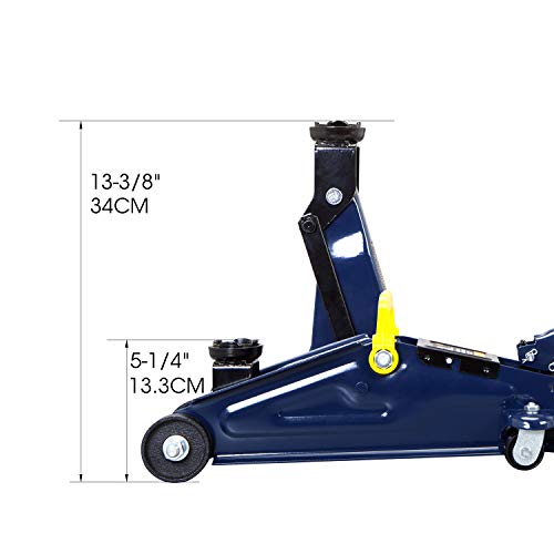TCE AT82001U Torin Hydraulic Trolley Service/Floor Jack Combo with 2 Jack Stands, 2 Ton (4,000 lb) Capacity, Blue - size: 2 Ton