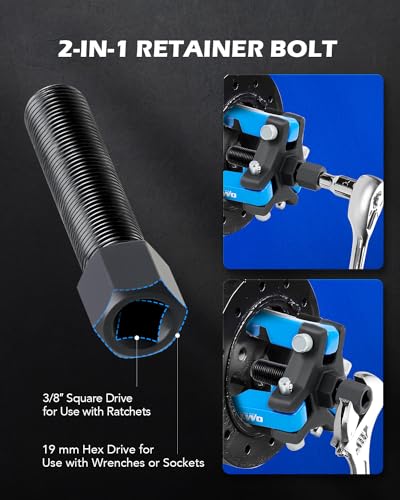 OMT Harmonic Balancer Puller Kit for Removing Harmonic Dampers & Balancers | Adjustable 3-Jaw Puller Pulley Puller Set Compatible with Chevy GM Chrysler Cadillac Ford, Blue - color: Blue