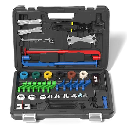 KJE 45PCS Master Quick Fuel Line Disconnect Tool Set – Complete Automotive Disconnect Tool System for A/C, Fuel & Transmission Lines, Fuel Line Removal Tool Compatible with Ford, GM & Chrysler - size: 45PCS