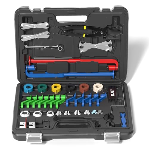 KJE 45PCS Master Quick Fuel Line Disconnect Tool Set – Complete Automotive Disconnect Tool System for A/C, Fuel & Transmission Lines, Fuel Line Removal Tool Compatible with Ford, GM & Chrysler - size: 45PCS