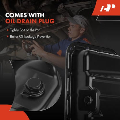 A-Premium Lower 3.6L Engine Oil Pan Sump with Plug, Gasket & Bolts | Compatible with Dodge Grand Caravan 2011-2020, Journey, Avenger & Chrysler Town & Country 200 & Ram ProMaster 1500 2500 - style: Complete Oil Pan Kit