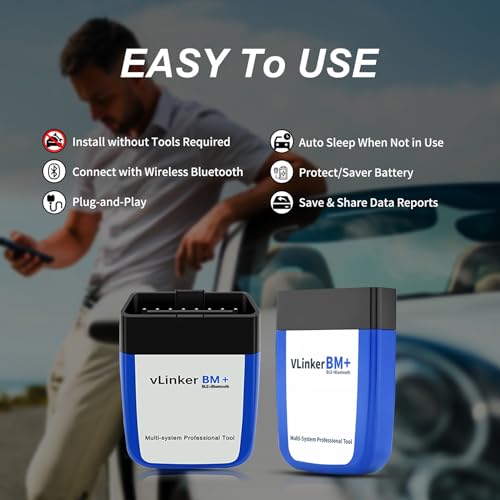 VGATE vLinker BM+ Bluetooth Pro OBD2 Scanner for Car Diagnostic Scan Tool and Check Engine Light Code Reader Wireless OBDII Auto Diagnostic Scanner Tool for iOS, Android and Windows - size: BM+ (BT3.0+BLE4.0) Android & iOS & Windows