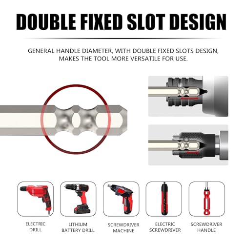 1 Set High Magnetic Screwdriver Drill Bit Set,K5 Impact Resistant Non Slip Bit,Anti-Slip Magnetic Screwdriver Bit Set,25 50 65 70 90 150mm - color: 1Set-6pcs