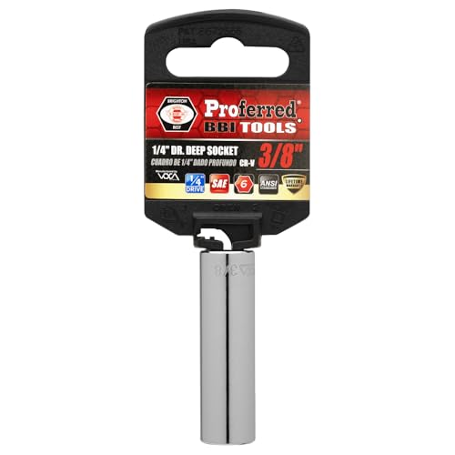 S15112 1/4" Drive SAE Socket, 3/8" Deep 6 Point - size: 3/8 INCH, style: DEEP