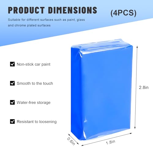4PCS 100g Car Clay Bar, No Scratch Auto Detailing Claybar Cleaner with Washing and Adsorption Capacity, Premium Grade Damage Free Magic Clay Bar for Cleaning RV Bus Boat - color: 4pcs