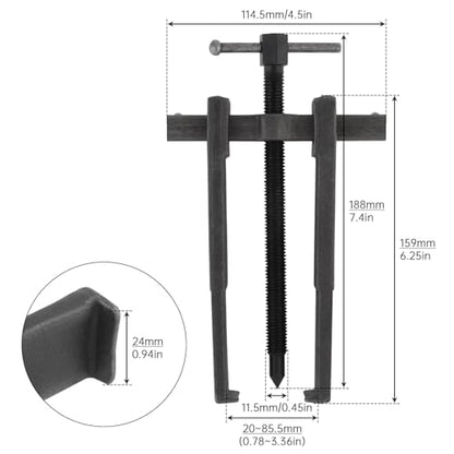 Two Jaws Bearing Puller/Remover, Adjustable Two Jaw Puller Tool, Bearing Puller Tool, Carbon Steel Pump Pulley Remover (8 inch)